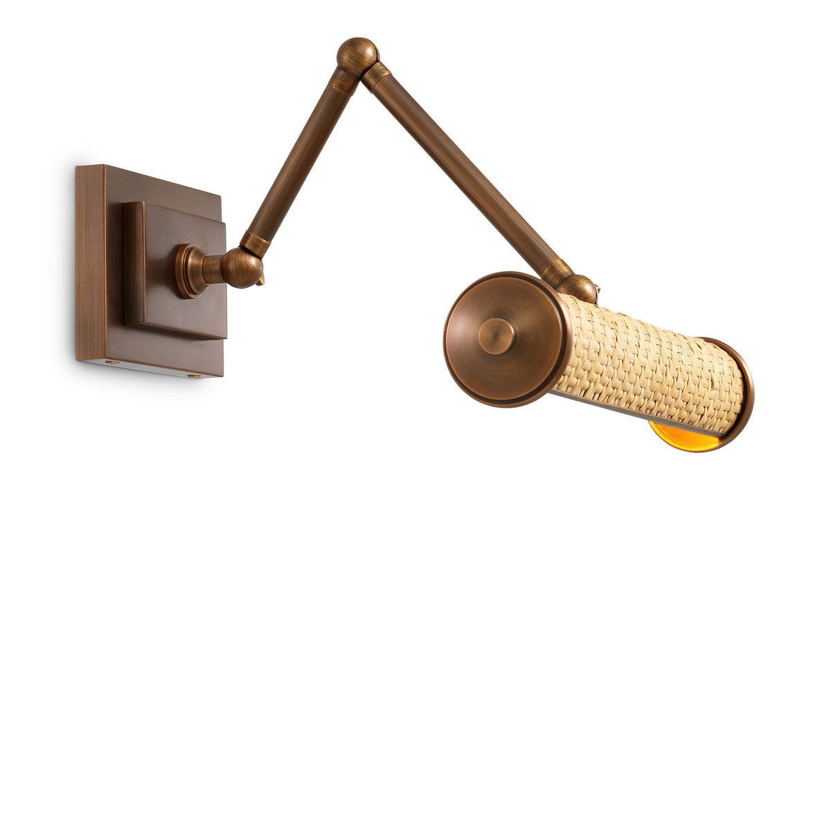 Wall Lamp Luca S rattan antique brass finish by Eichholtz