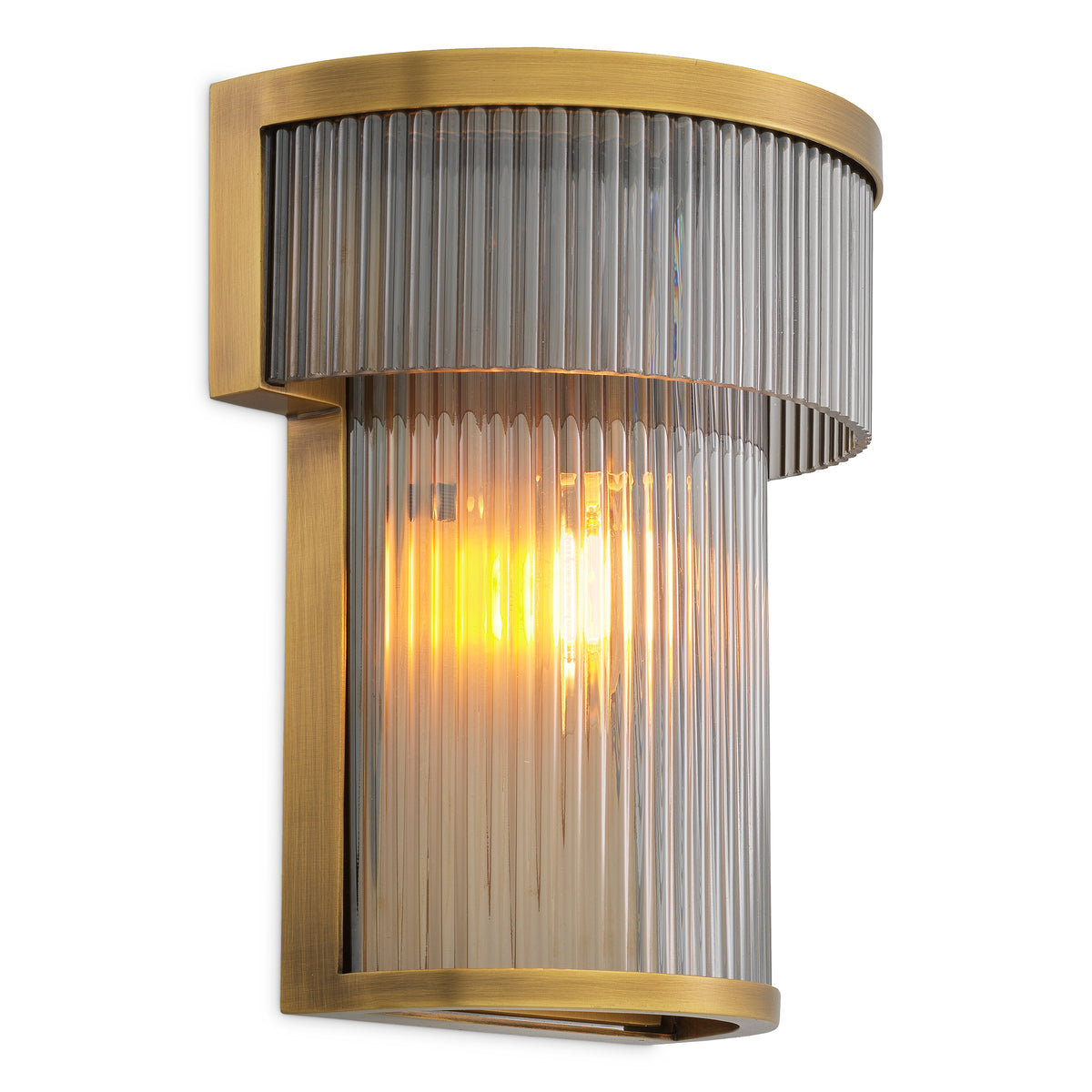 CDJ Wall Lamp Andromeda antique brass finish smoke glass by Eichholtz