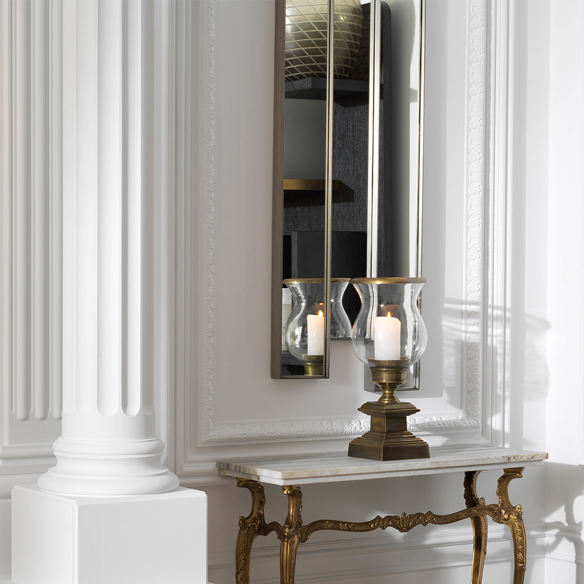 Mirror Novella brushed steel finish by Eichholtz