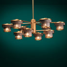 CDJ Chandelier Andromeda antique brass finish smoke glass by Eichholtz
