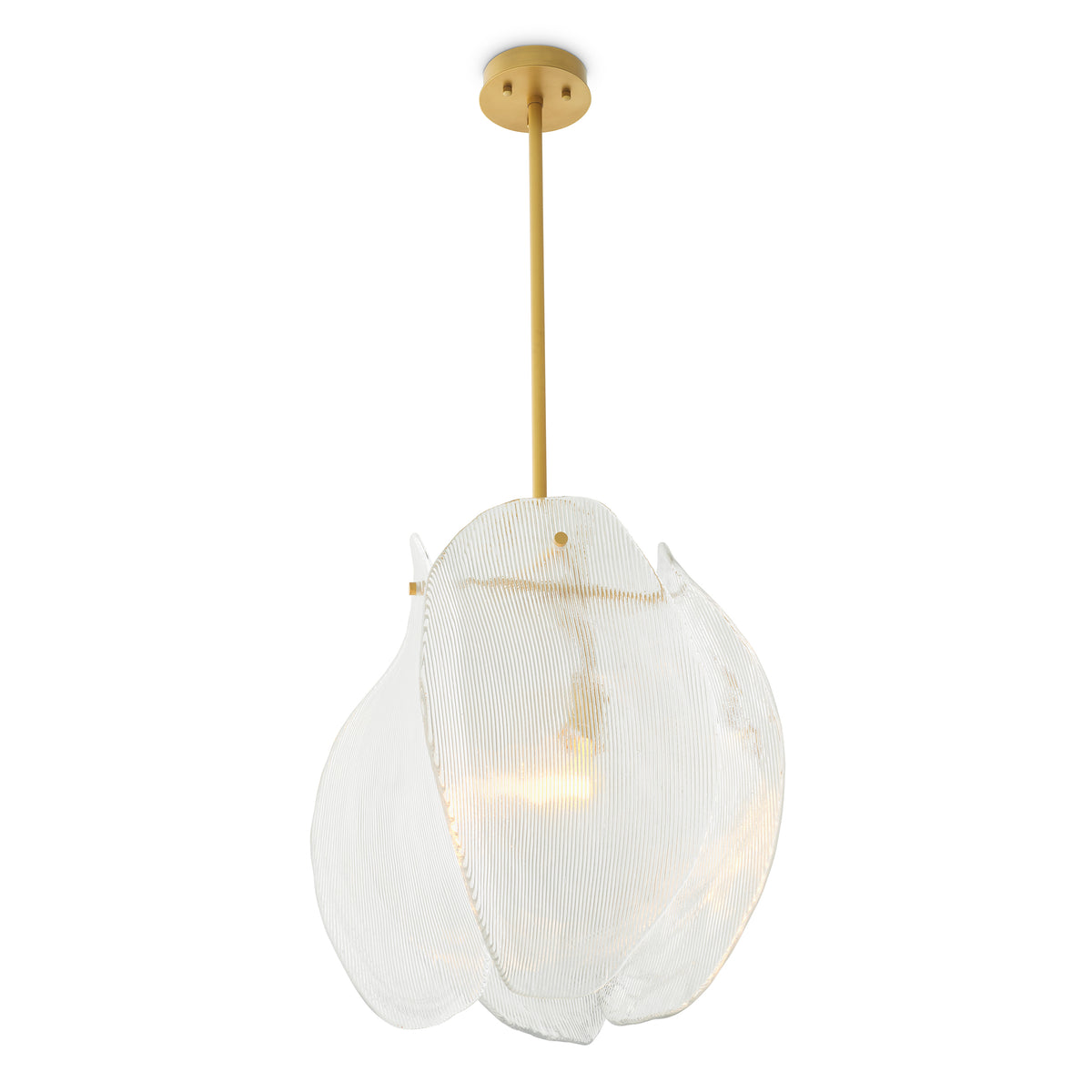 Chandelier Hibis S antique brass finish clear glass by Eichholtz