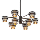 CDJ Chandelier Andromeda bronze highlight finish smoke glass by Eichholtz