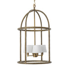 Pendant Montrose vintage brass finish incl white shades by Eichholtz