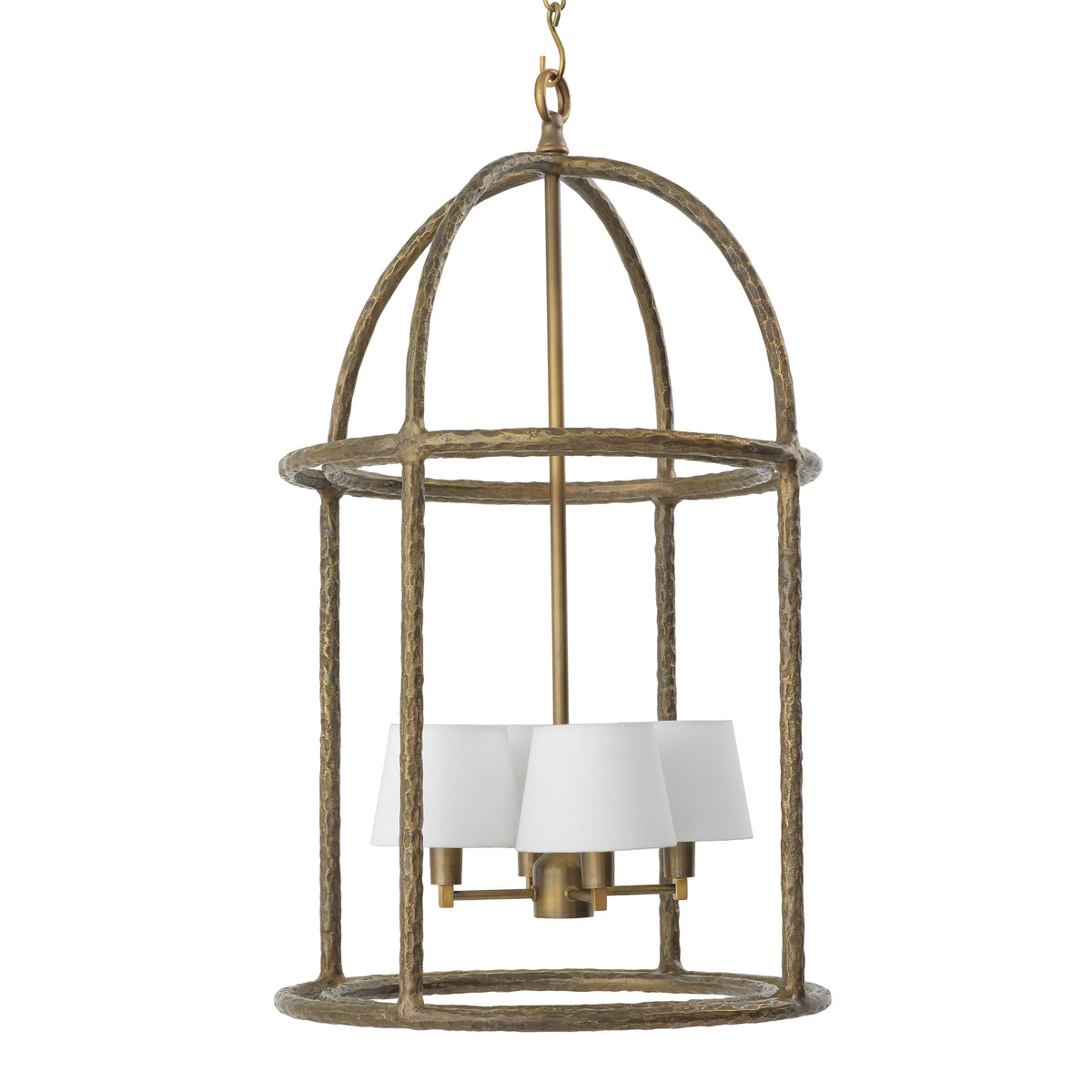 Pendant Montrose vintage brass finish incl white shades by Eichholtz