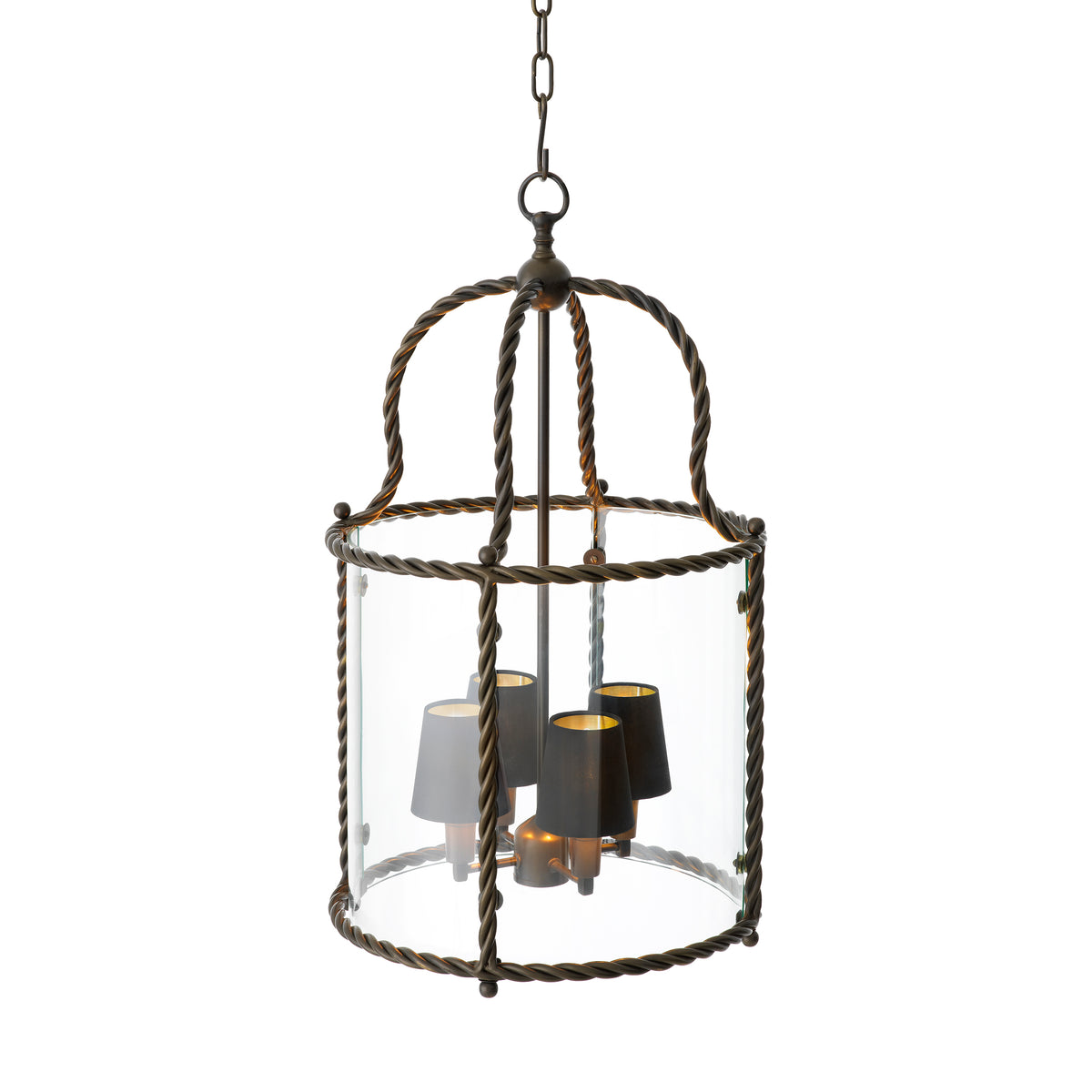 Pendant Preston bronze highlight finish incl black shades by Eichholtz