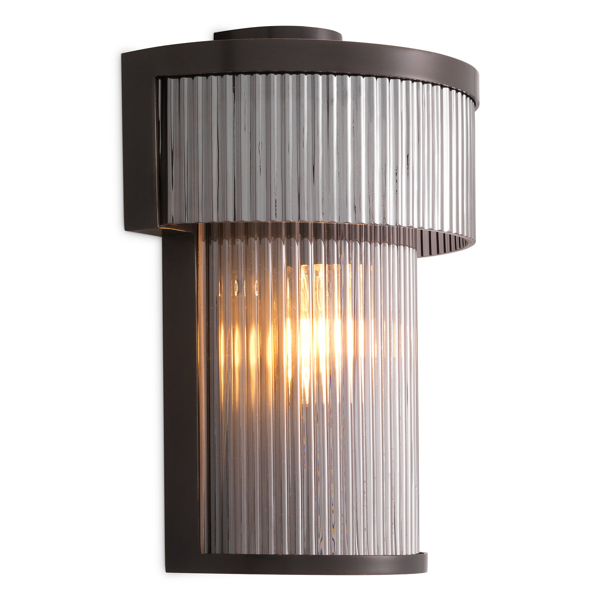 CDJ Wall Lamp Andromeda bronze highlight finish smoke glass by Eichholtz