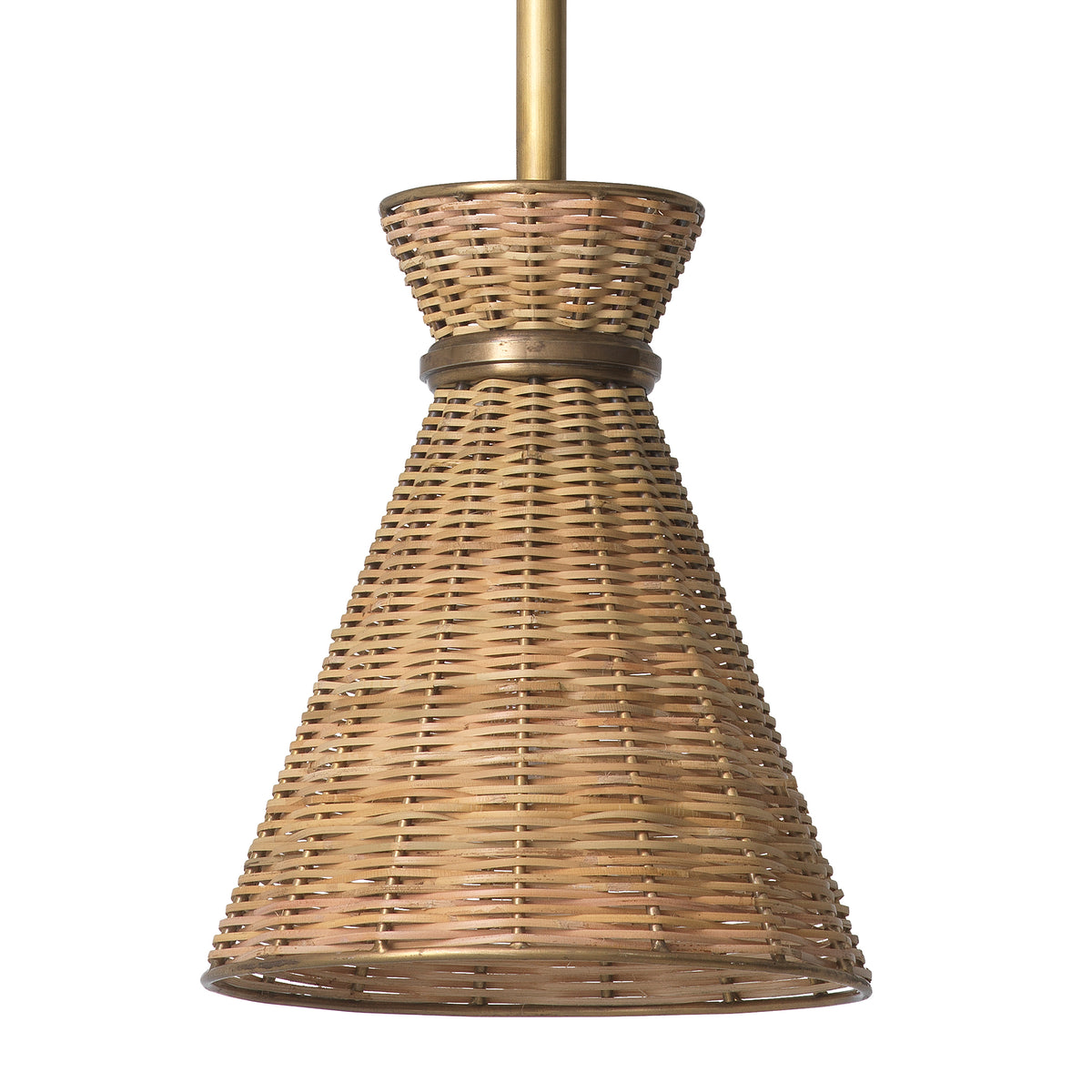 Pendant Kon Tiki vintage brass finish natural rattan by Eichholtz