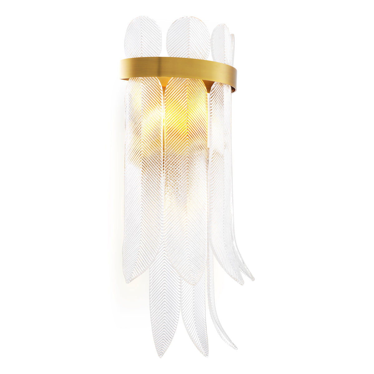 CDJ Wall Lamp Erika antique brass finish clear glass by Eichholtz