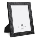 Picture Frame Scaleo croco embossed black leather set of 2 by Eichholtz