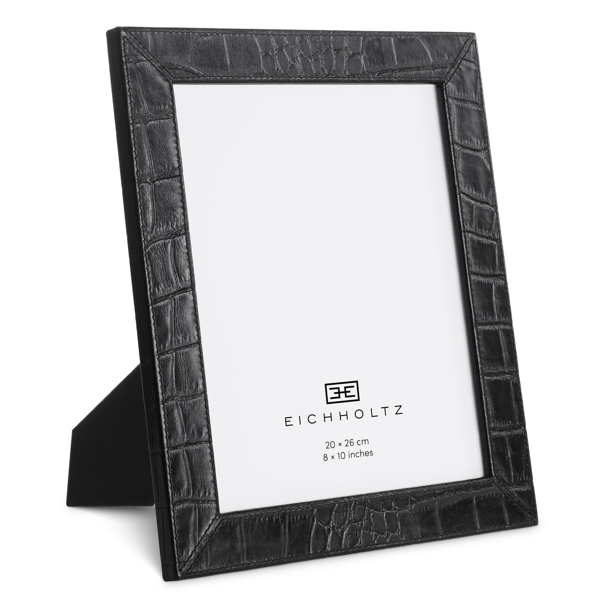 Picture Frame Scaleo croco embossed black leather set of 2 by Eichholtz