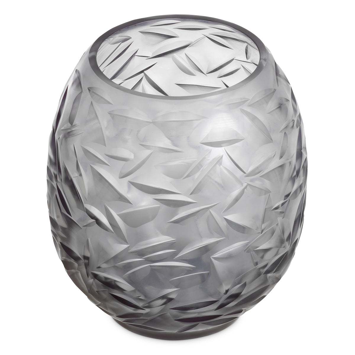 Vase Hadleigh grey color glass by Eichholtz