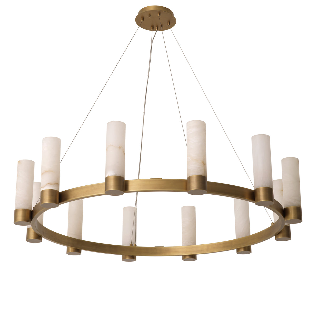 Chandelier Castro antique brass finish alabaster by Eichholtz