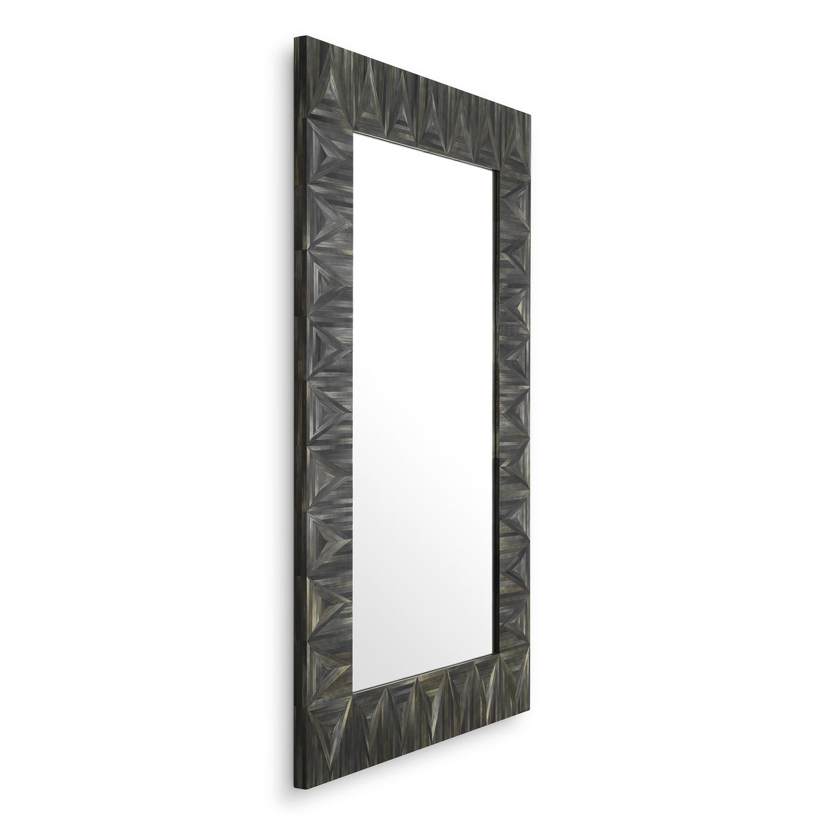 Mirror Belmont straw marquetry charcoal by Eichholtz