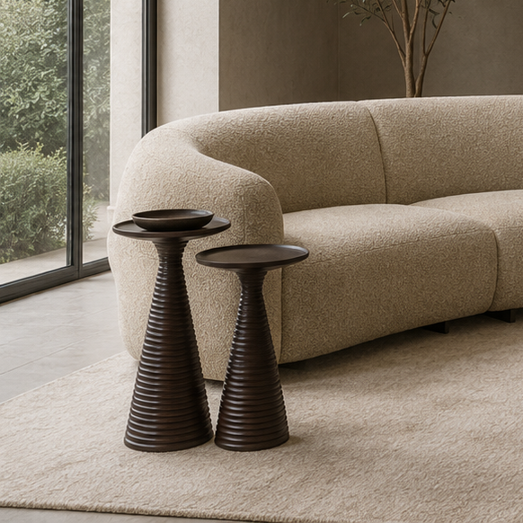 Othelo Painted Dark Bronze Side Table Set of Two by Liang & Eimil