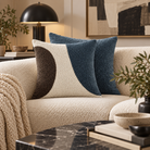 Otto Navy Boucle Abstract Circle Cushion 45 cm x 45 cm Malini