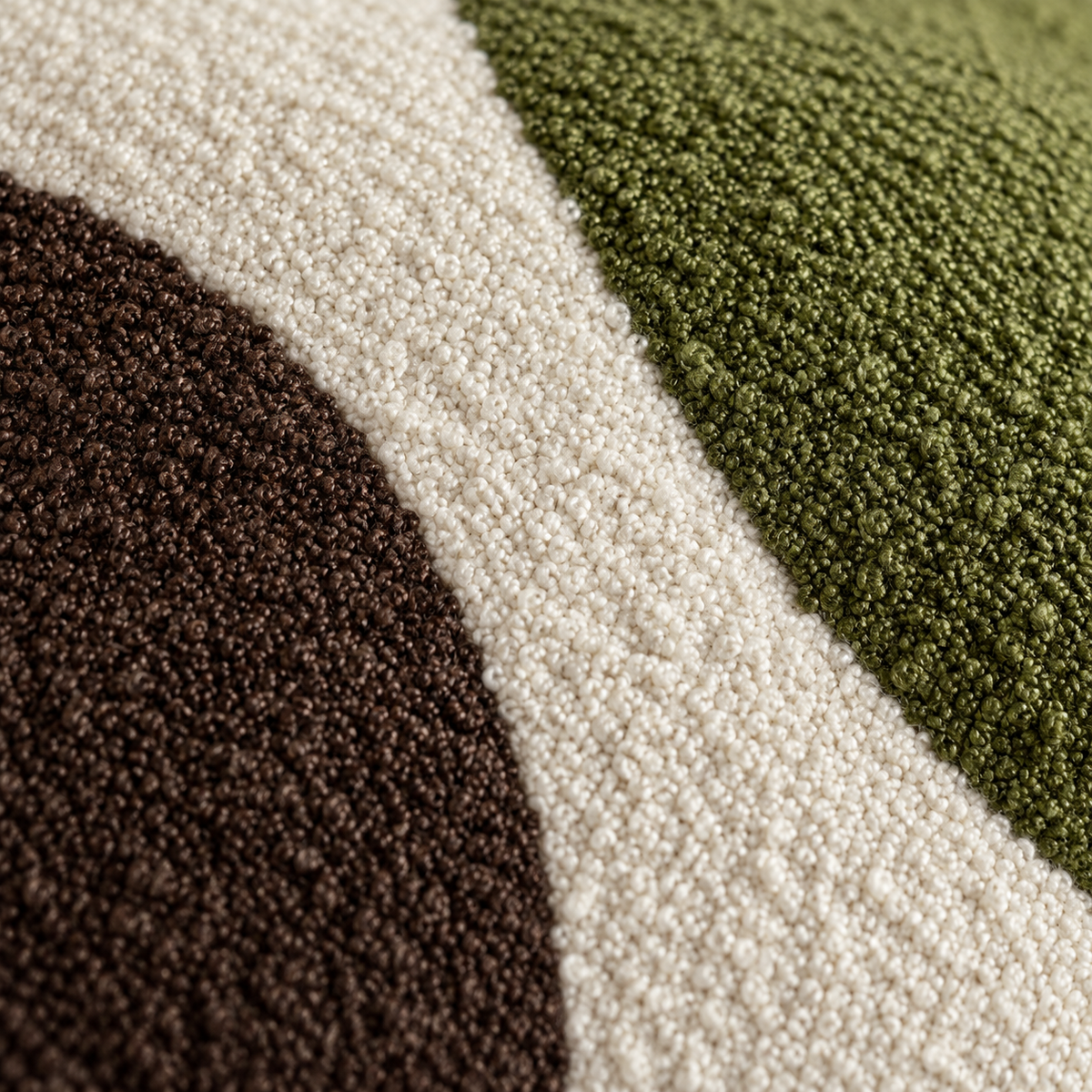 Otto Olive Boucle Abstract Circle Cushion 45 cm x 45 cm Malini