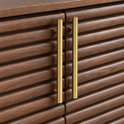 Paris Brown Walnut Wood & Brass Sideboard Berkeley Designs