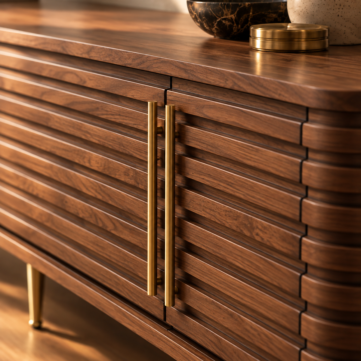 Paris Brown Walnut Media TV Cabinet Unit by Berkeley Designs