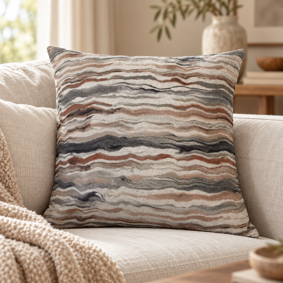 Perth Cushion 50x50cm - Earthy Tones Malini