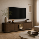 Perth Textured Light Brown Oak Veneer Media Unit by Berkeley Designs