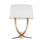 Iva Brass Wall Light with White Fabric Oval Shade by RV Astley