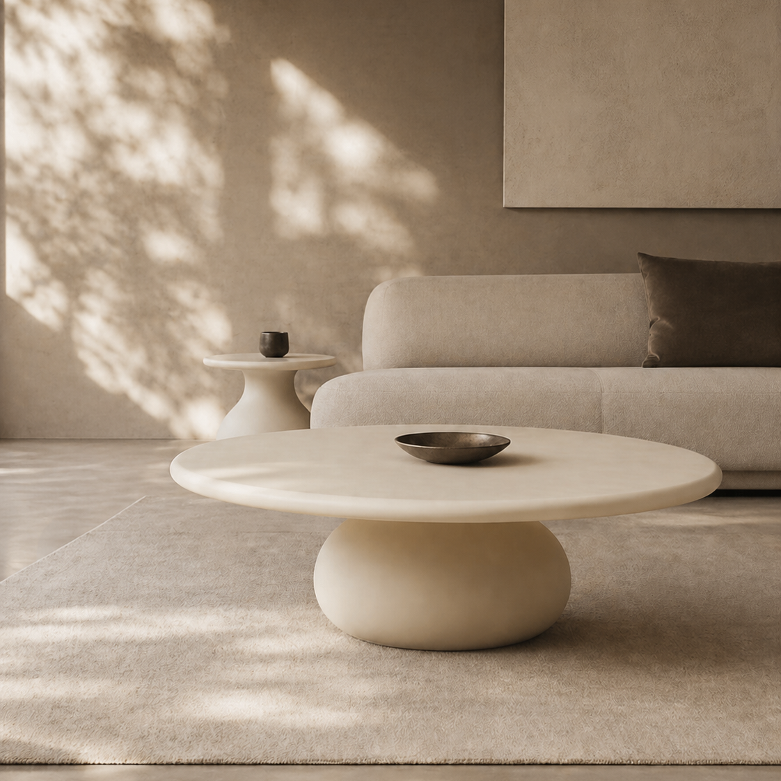 Rolo Coffee Table Matte Beige by Tommy Franks