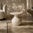 Rolo Matte Beige Side Table by Tommy Franks