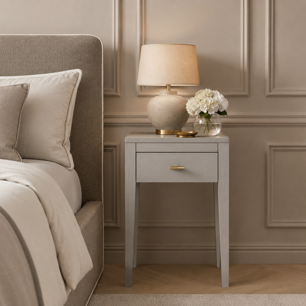Radford Bedside Table - Grey by D.I. Designs