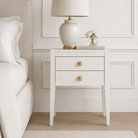 Radford 2 Drawer Bedside Table - White by D.I. Designs