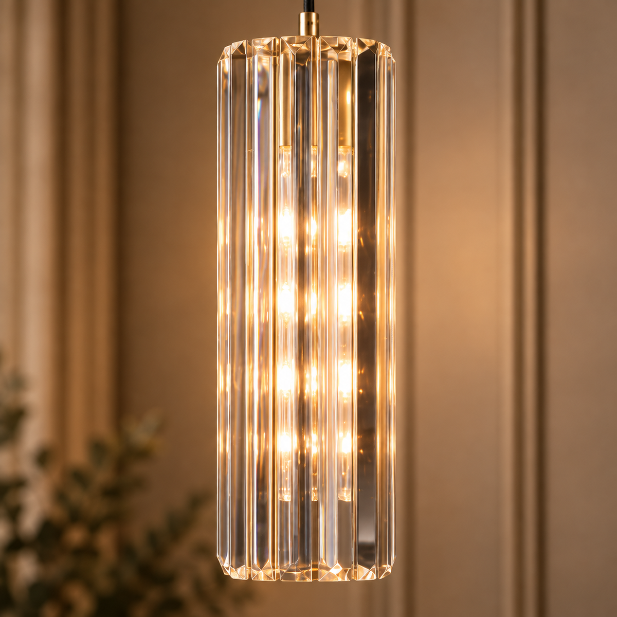 Reagan Antique Brass 1 Light Crystal Pendant Light by RV Astley