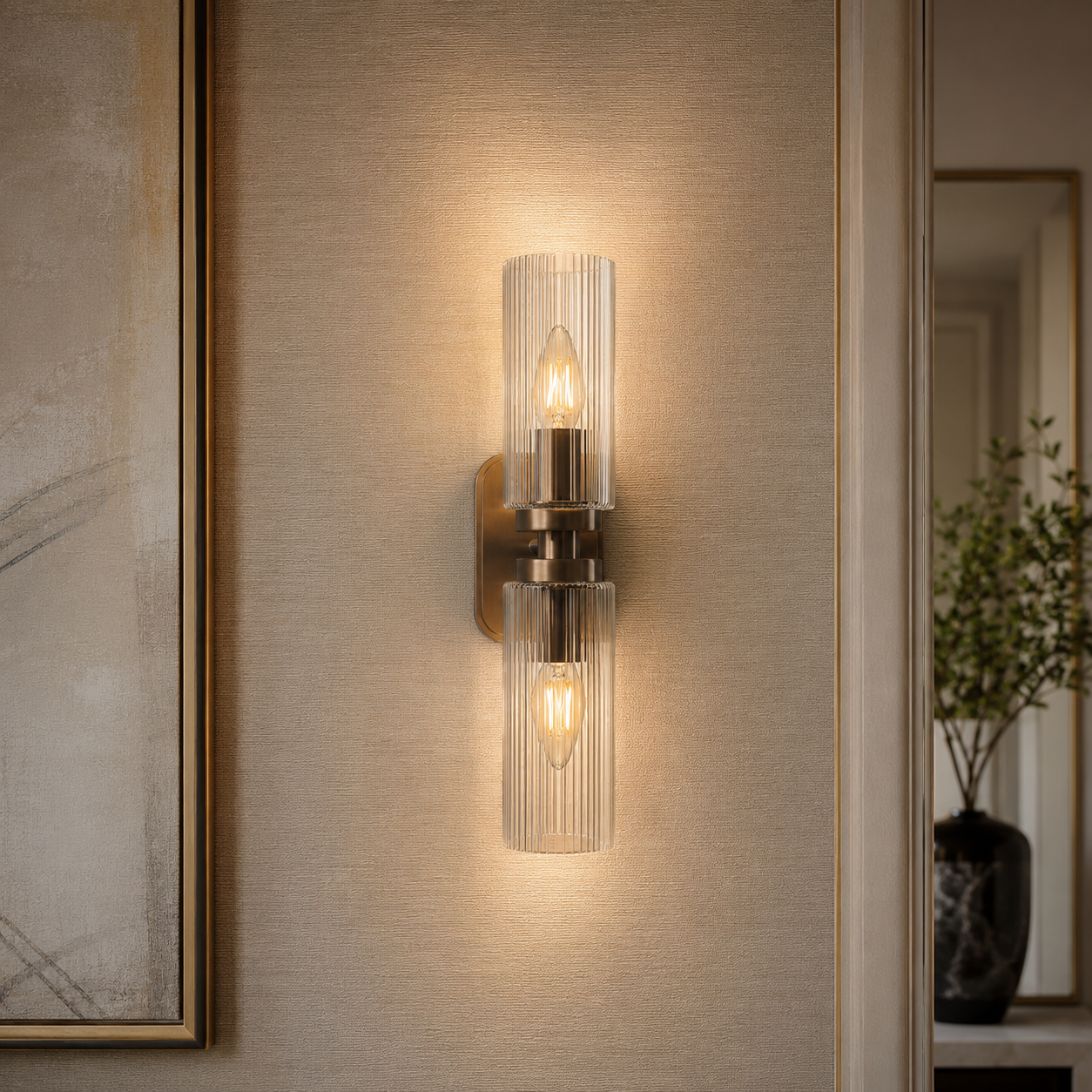 Revere Bronze & Clear Glass Wall Light by Luxe Collection