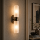 Revere Wall Light in Bronze & Alabaster Shades by Luxe Collection