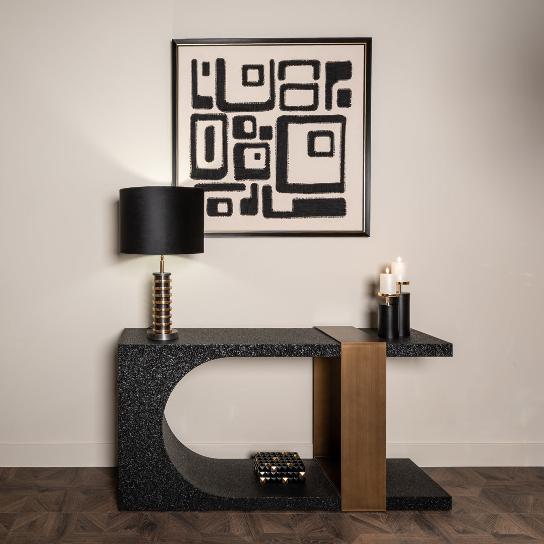 Alexander Jones Bazel Black & Gold Console Table by Richmond Interiors