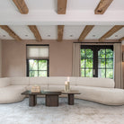 Nando Brown Oak & Travertine Ceramic Coffee Table Set of 2 by Richmond Interiors