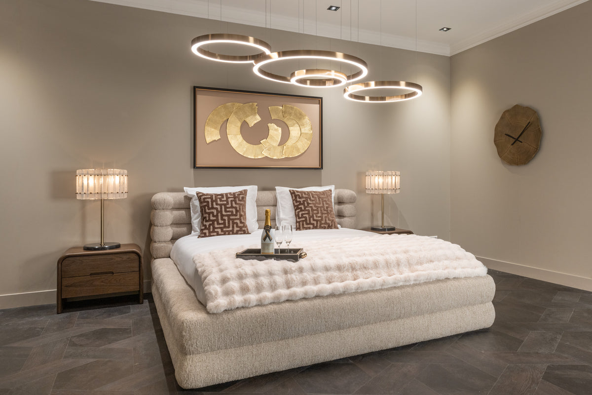 Bed Obidis natural linear 180x210 (mattress size) with storage by Richmond Interiors