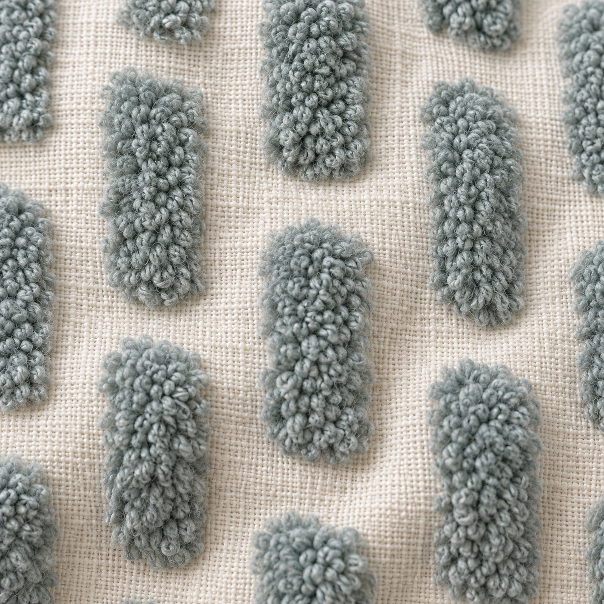 Ridge Duck Egg Cotton Tufted Dash Cushion 43 cm Malini