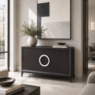 Rochel Chrome & Wenge Oak Wood Sideboard by Liang & Eimil