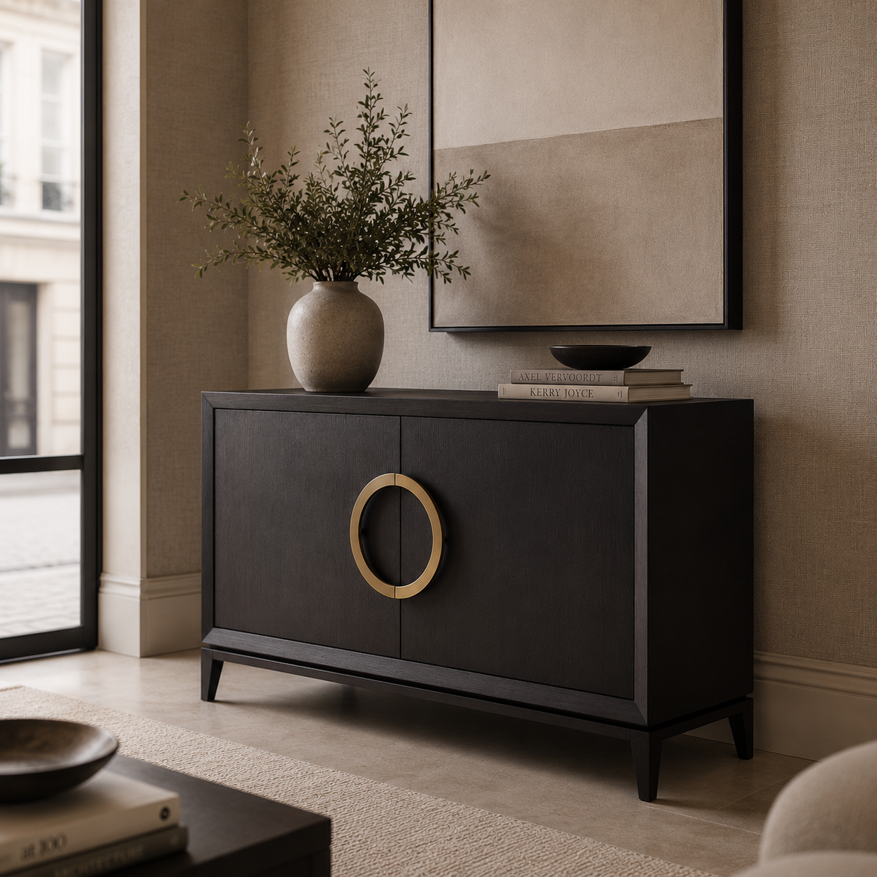 Rochel Gold & Wenge Oak Wood Sideboard by Liang & Eimil