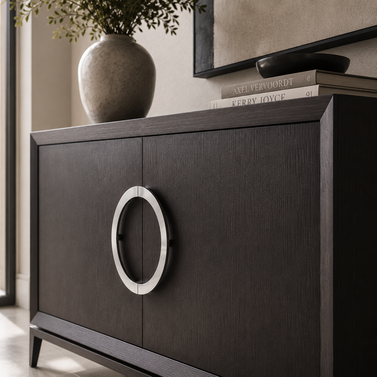 Rochel Chrome & Wenge Oak Wood Sideboard by Liang & Eimil