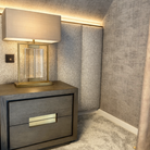 Ryston Antique Brass & Crystal Table Lamp by RV Astley