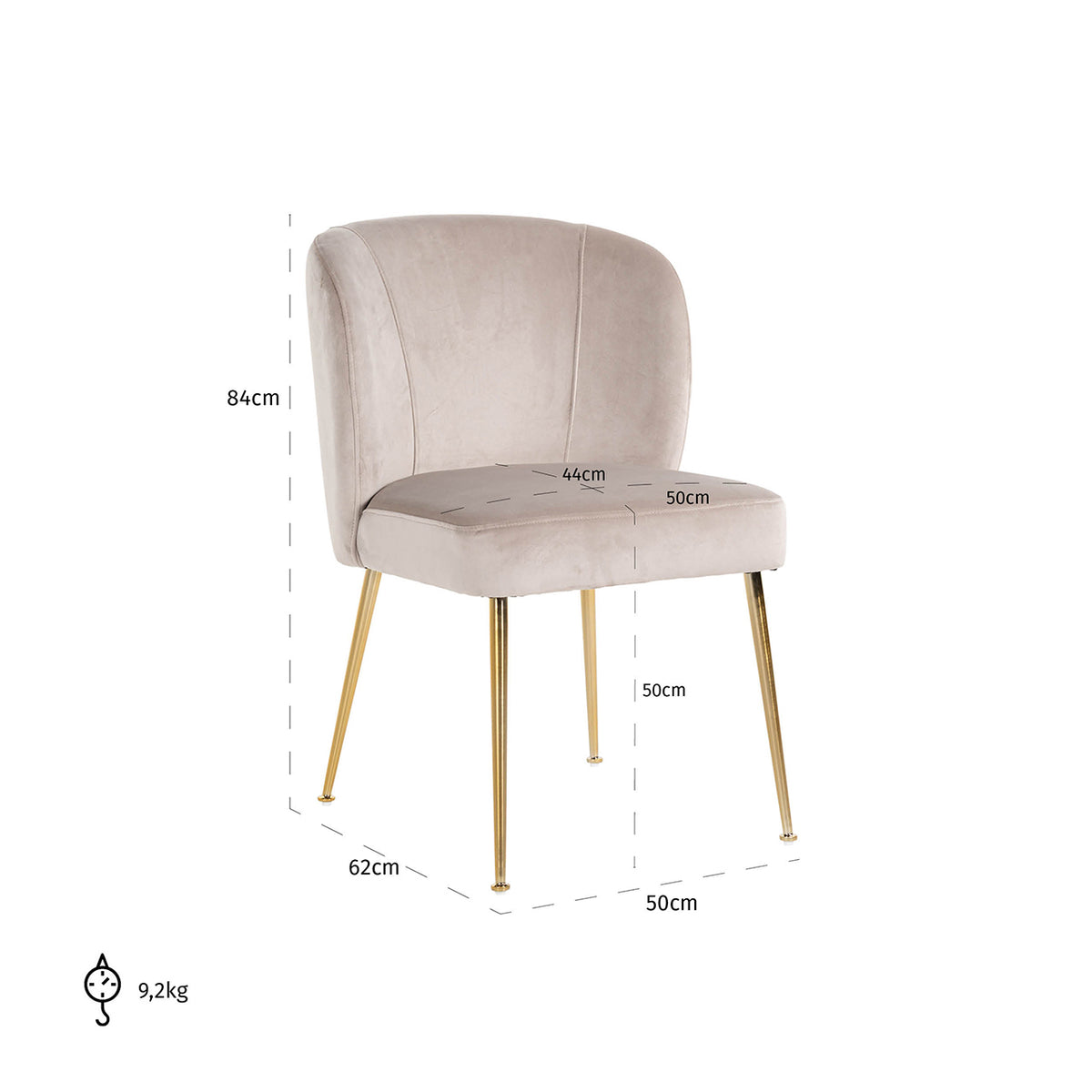 Dining chair Cannon khaki velvet by Richmond Interiors