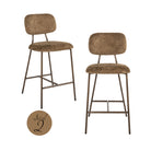Counter stool Xenia brandy fusion fire retardant (Set of 2) by Richmond Interiors