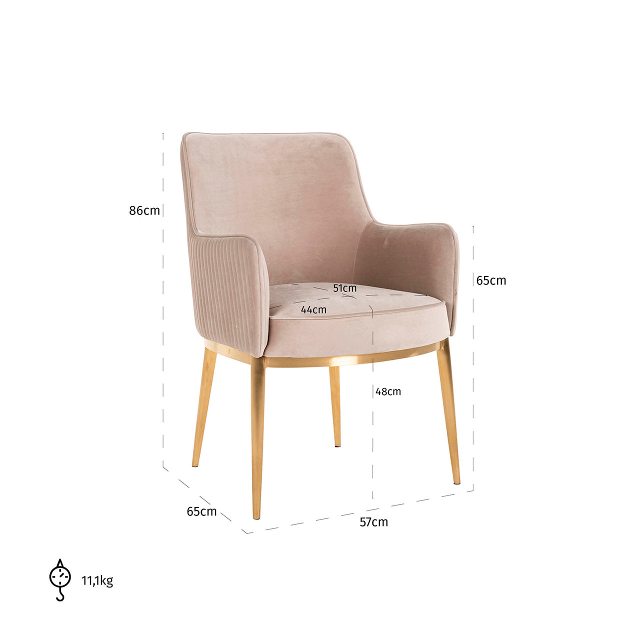 Dining chair Breeze khaki velvet fire retardant (Set of 2) by Richmond Interiors