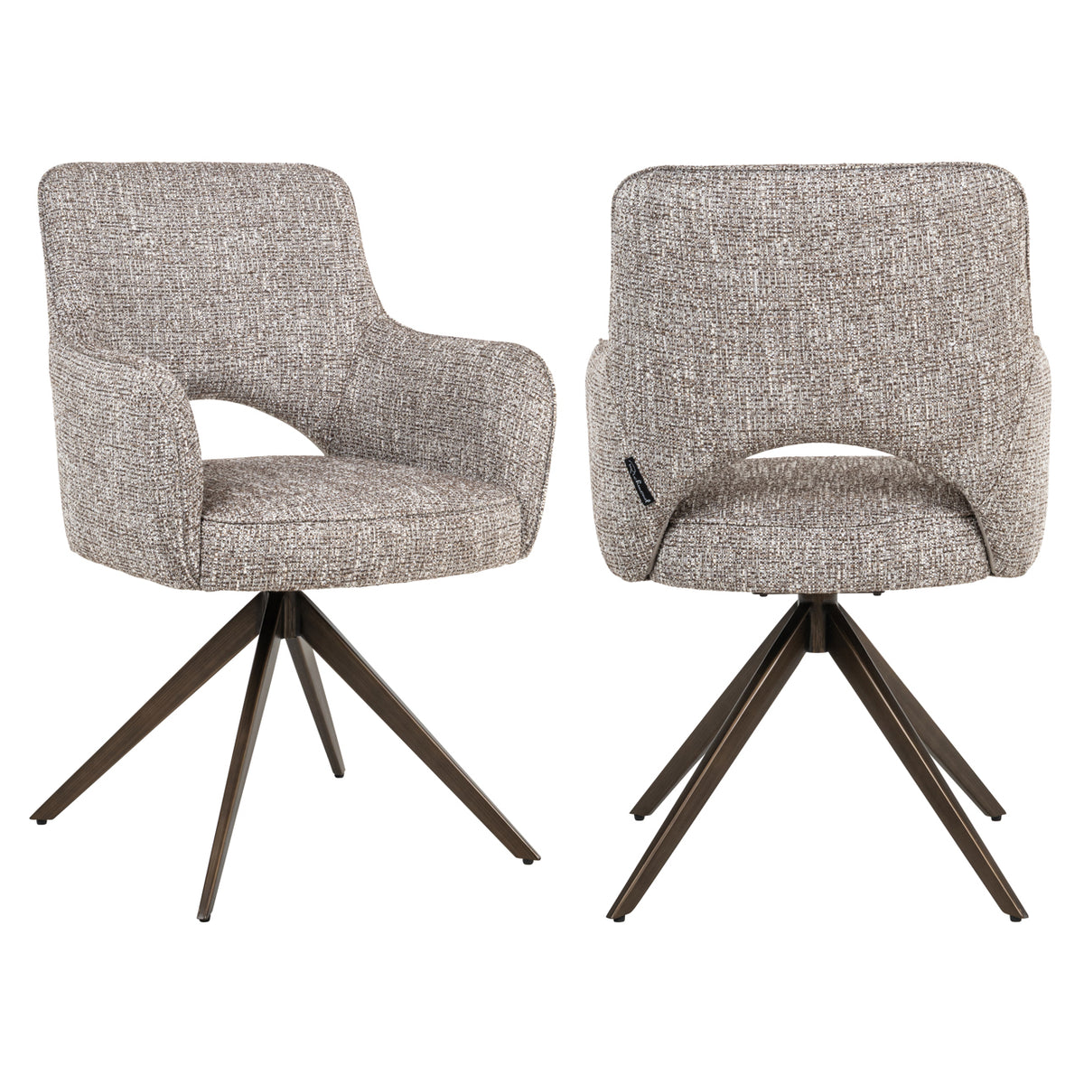 Dining chair Ginerva earth tweed swivel by Richmond Interiors