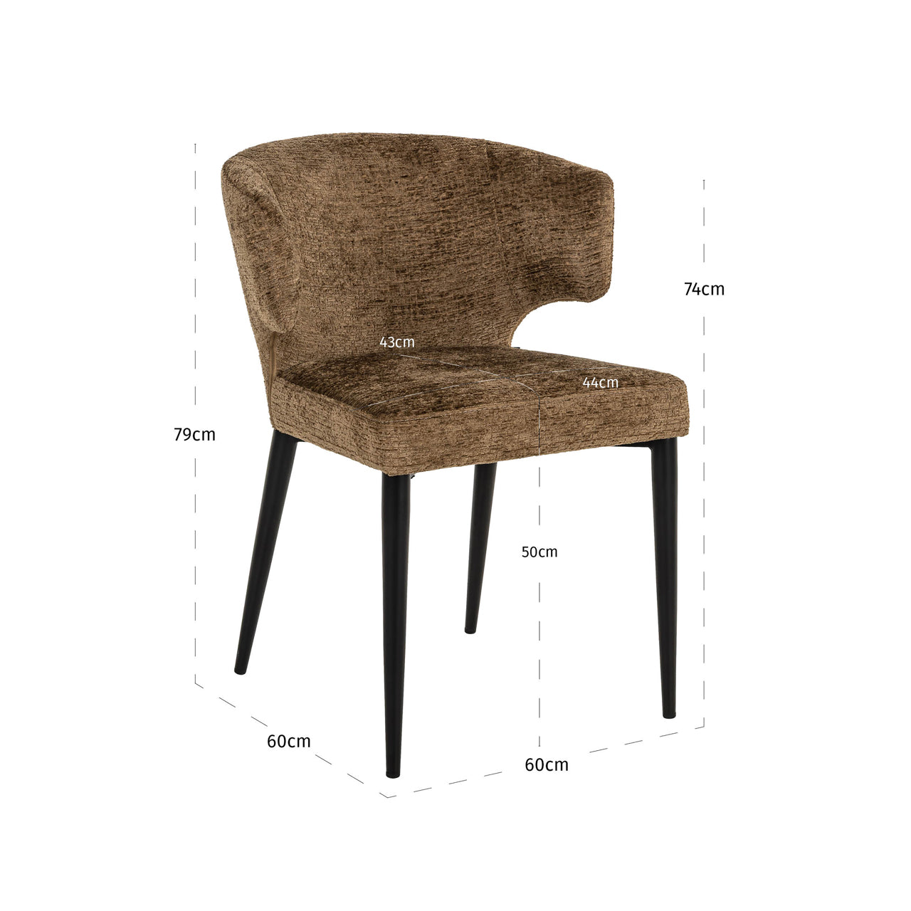 Dining chair Taylor brandy fusion fire retardant by Richmond Interiors