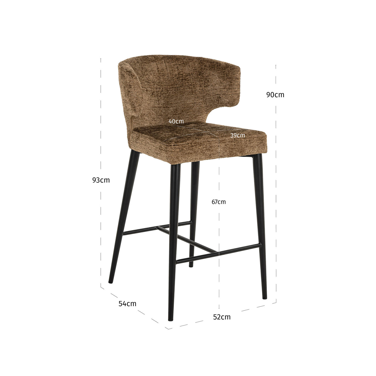 Counter stool Taylor brandy fusion fire retardant by Richmond Interiors