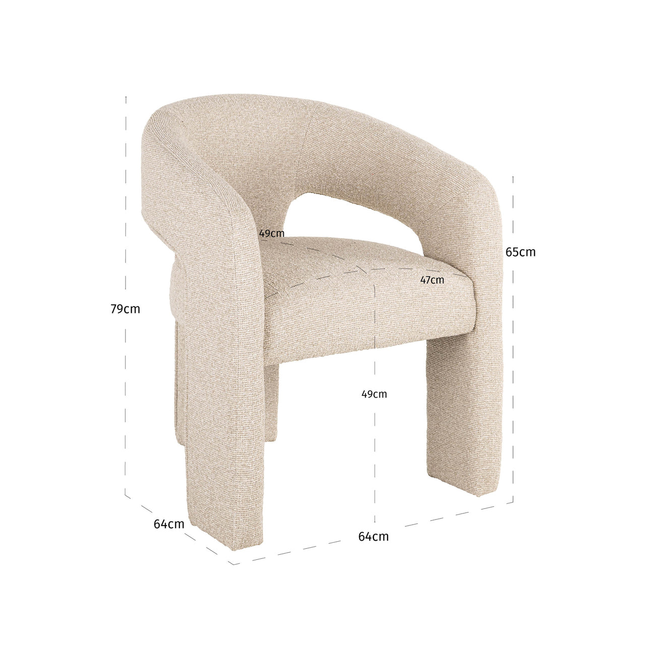 Dining chair Belle biscotti fire retardant by Richmond Interiors