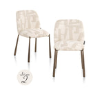 Dining chair Lana beige graffic (Set of 2) by Richmond Interiors