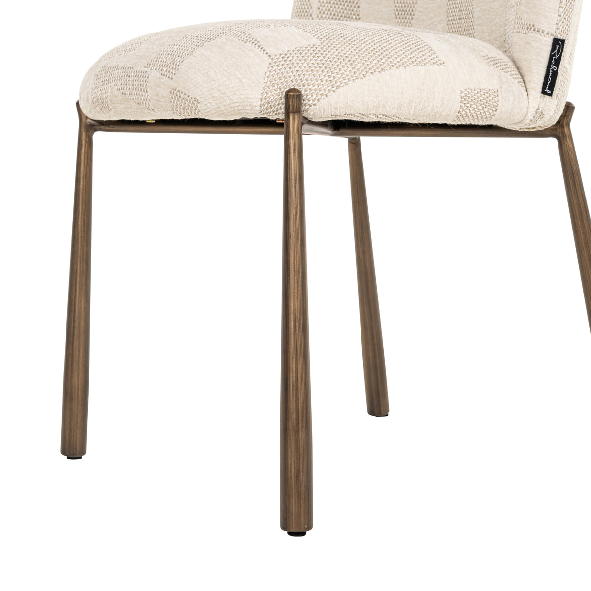 Dining chair Lana beige graffic (Set of 2) by Richmond Interiors