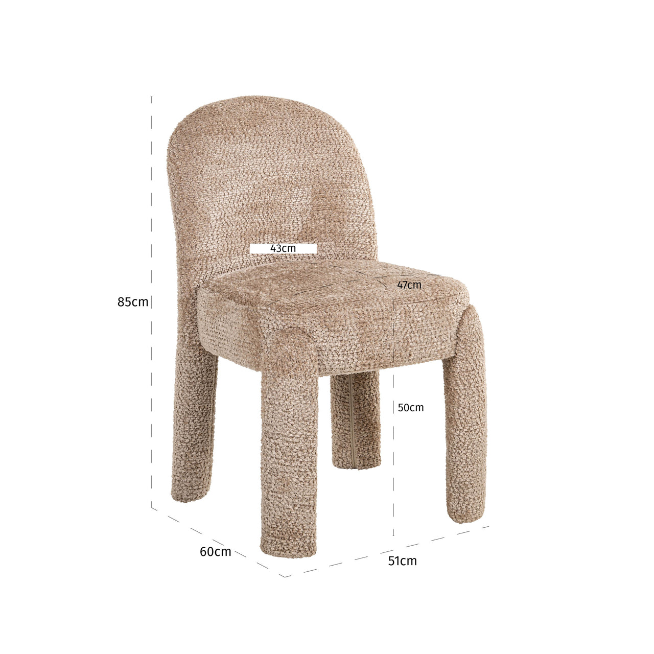 Dining chair Brandi lovely beige (Set of 2) by Richmond Interiors